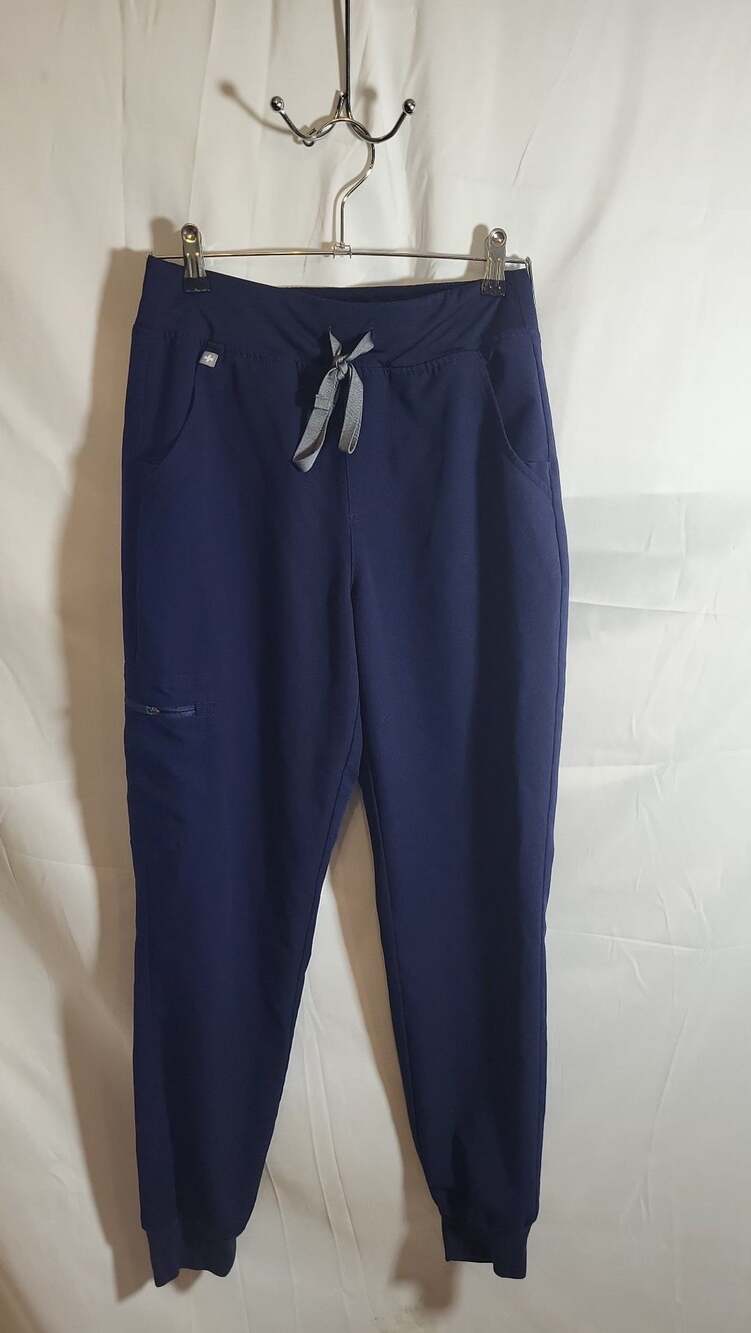 FIGS Women's High Waisted Zamora Jogger Scrub Pants Navy Blue, S